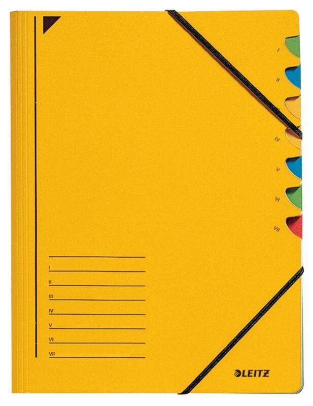 Leitz Ordnungsmappe 39070015 DIN A4 Gelb Karton Mit 7 Fächern 24,5 x 32 cm
