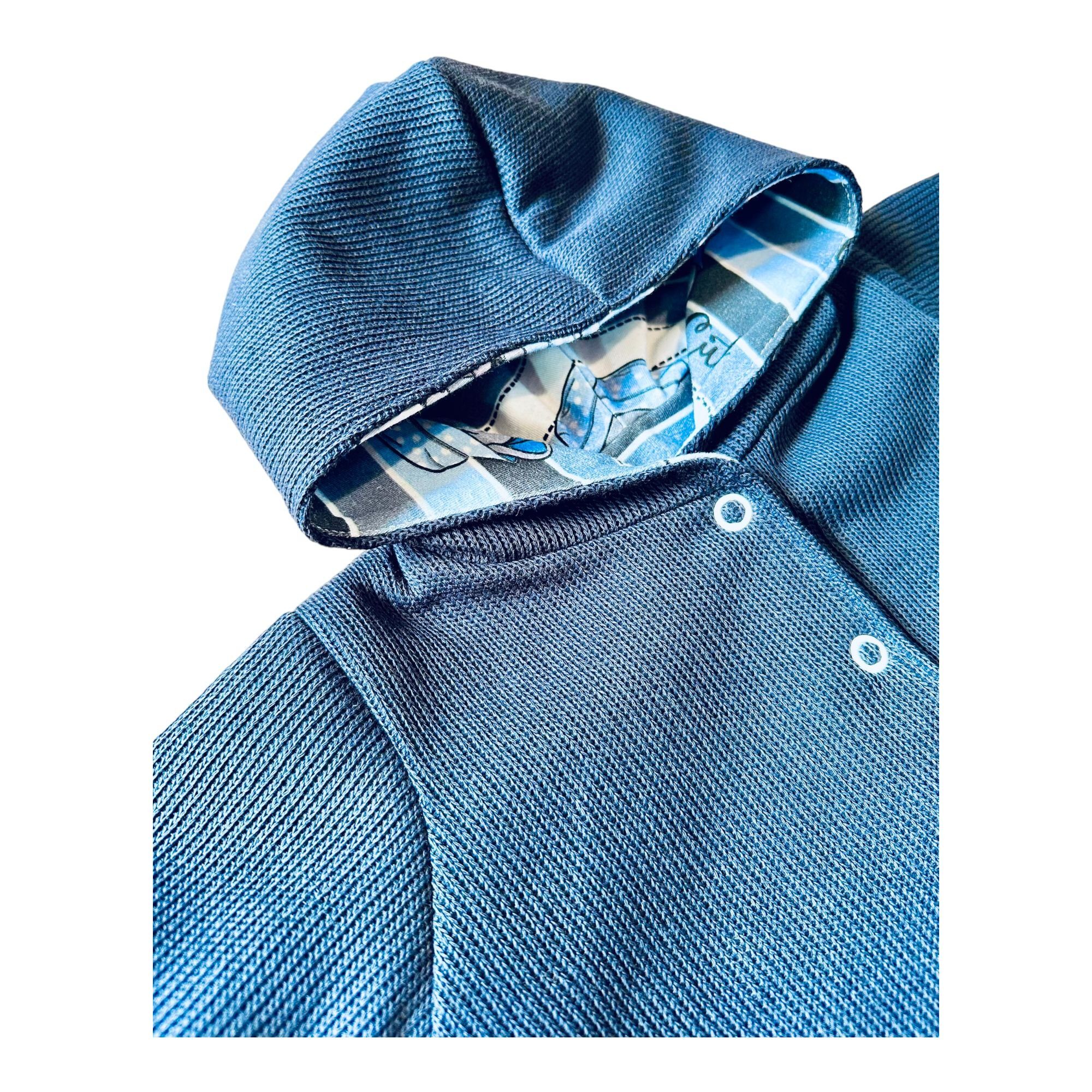 Land-Juwelen Kapuzenstrickjacke Strickjacke Elefant dunkelblau Streifen