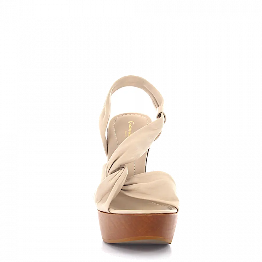 Gianvito Rossi - Plateausandalen beige-kombi braun - beige