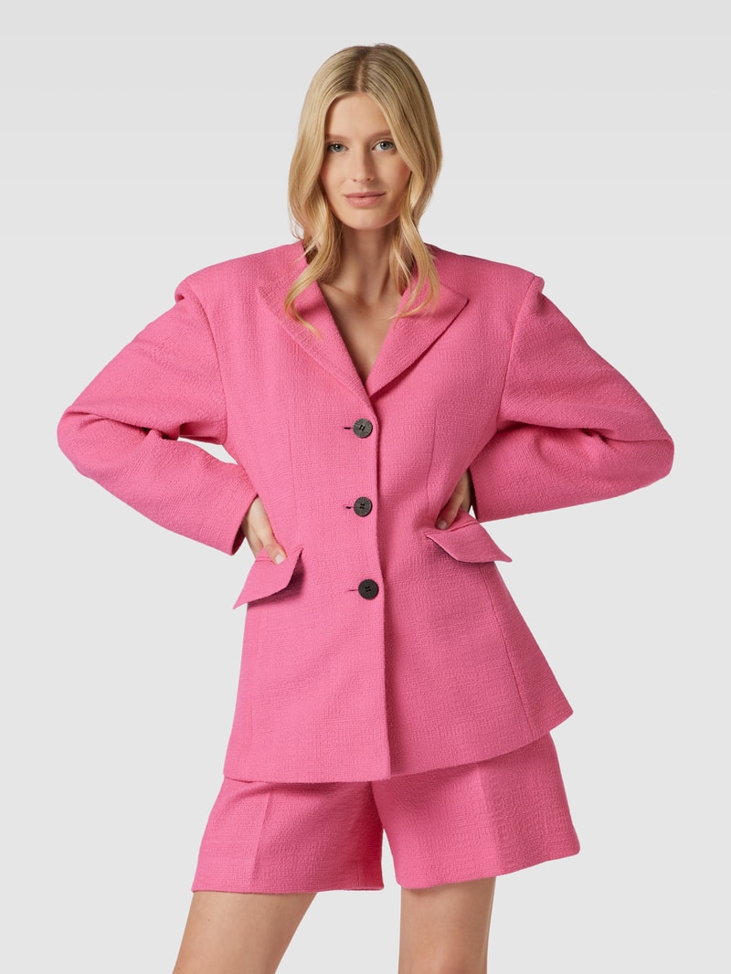 Blazer mit Label-Detail Modell 'Asola' in neon pink