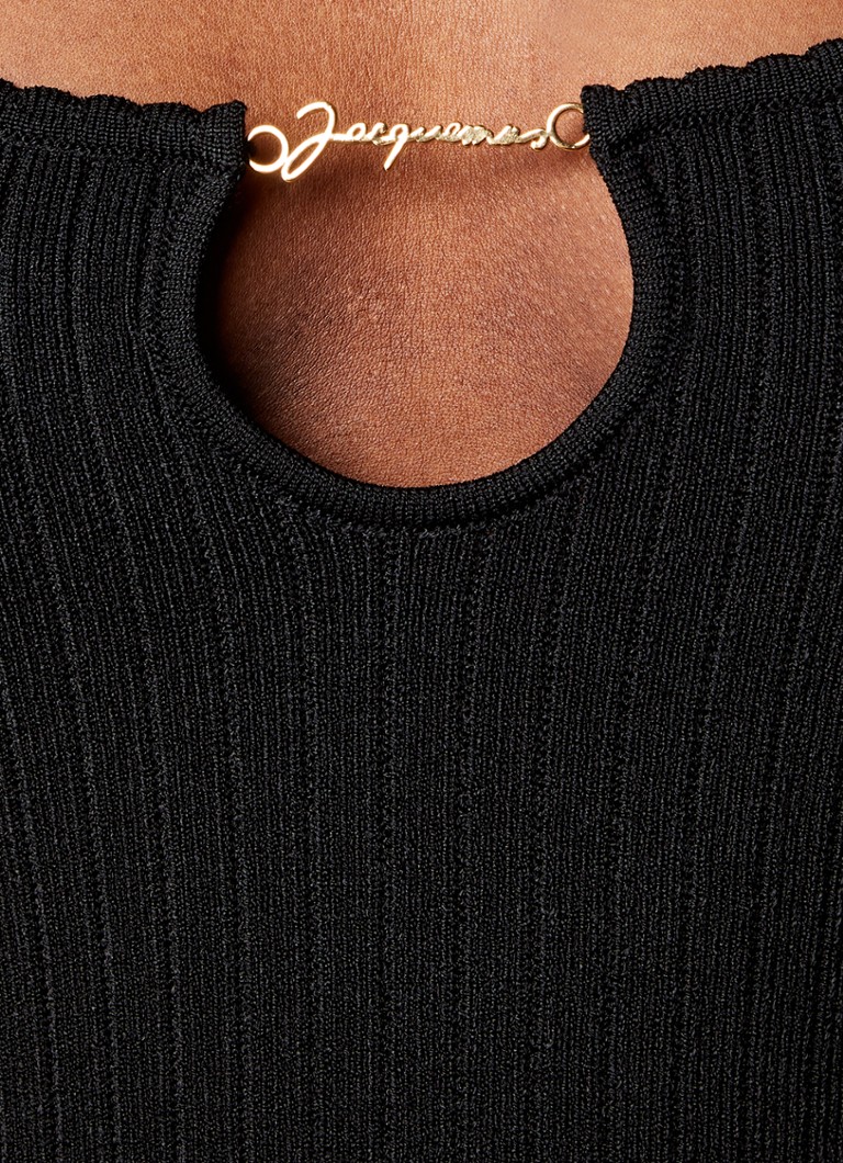 Jacquemus Mini apkakles kleita ar logotipu un izgriezumu