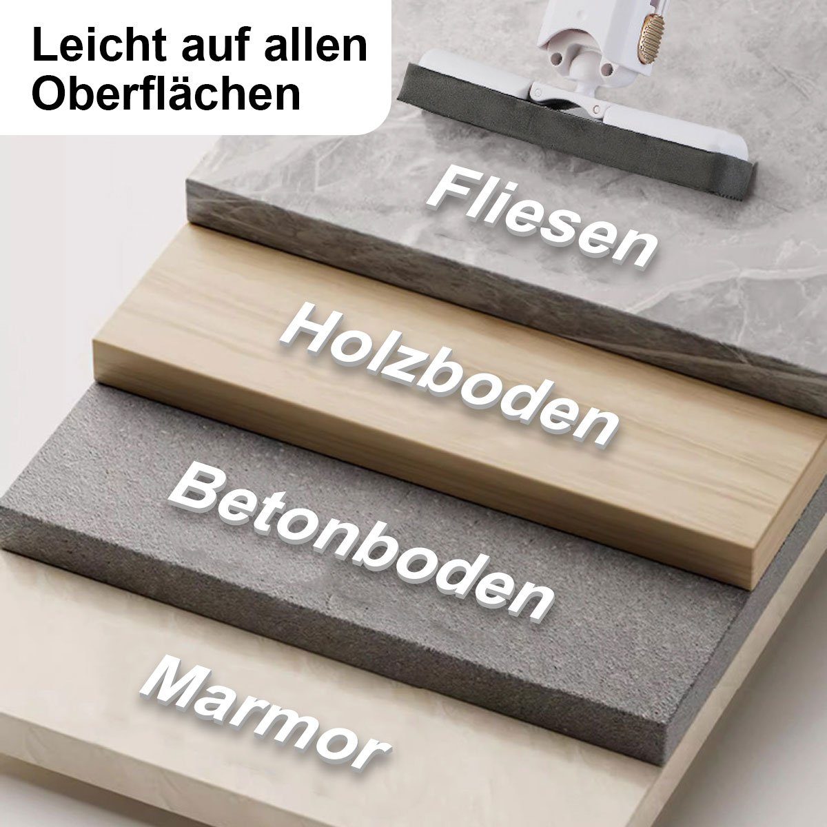 Welikera Wischmopp Mini-Moppe mit 2 Schwammkopf, Teleskop-Design 156 mm-270mm