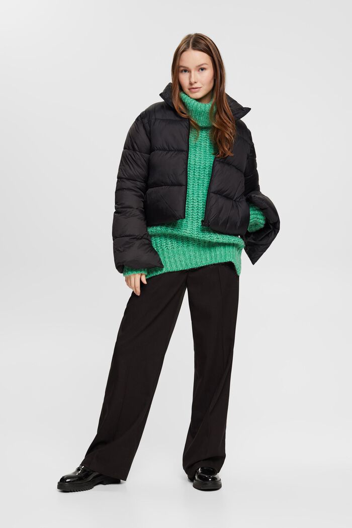 Grobstrickpullover mit Rollkragen, mit Alpaka und Wolle