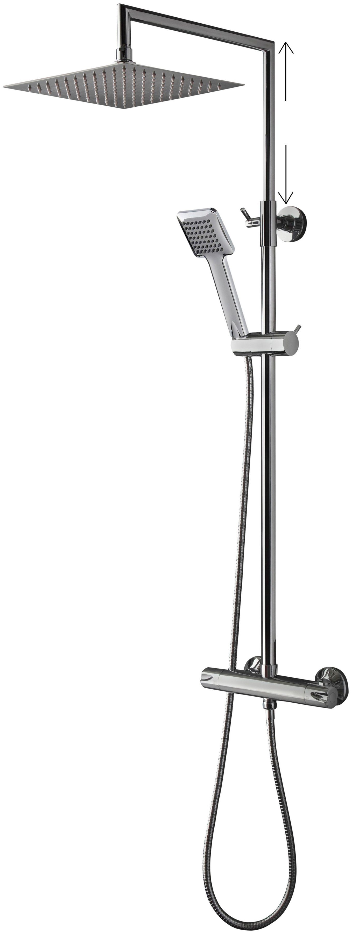 welltime Brausegarnitur Raindrop, Höhe 83 cm, 1 Strahlart(en), Überkopfbrauseset Duschsystem Duschsäule Brauseset Regendusche