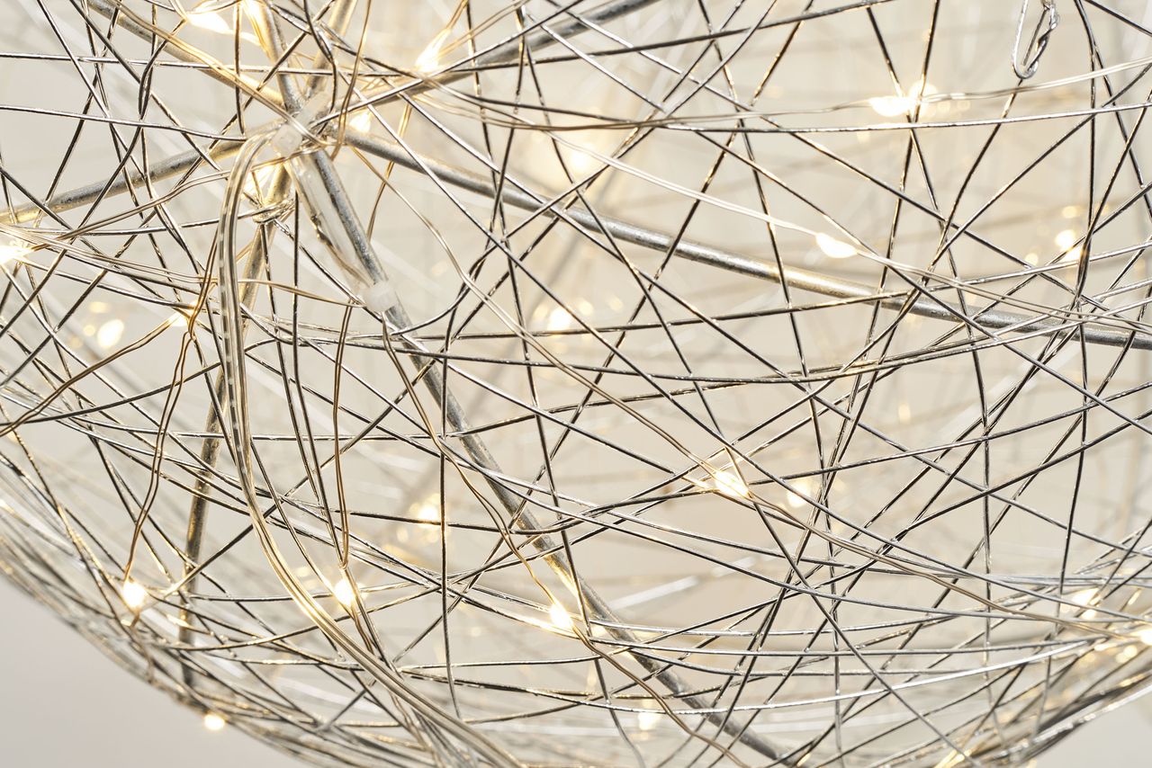 Weles LED-Metalldrahtkugel Ø 40 cm silber