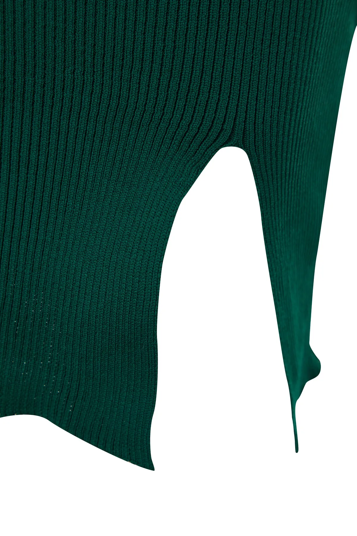 Trendyol Collection  Smaragdgrünes, figurbetontes Mini-Strick-Basic-Kleid TWOAW23EL01416