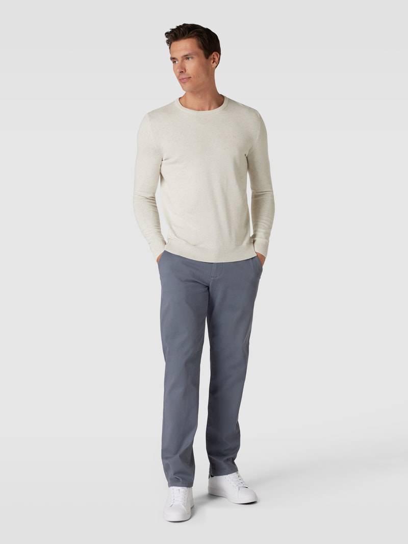Stoffhose mit seitlichen Eingrifftaschen in marineblau