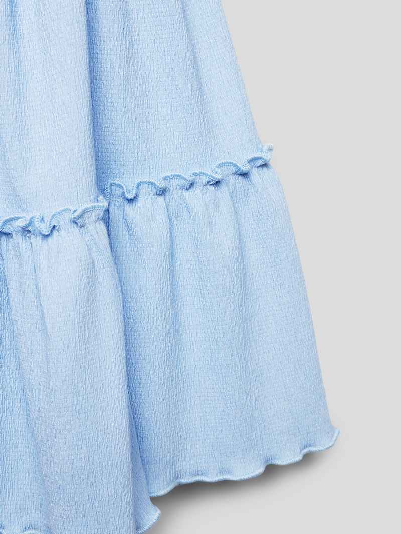 Kleid mit Strukturmuster in bleu