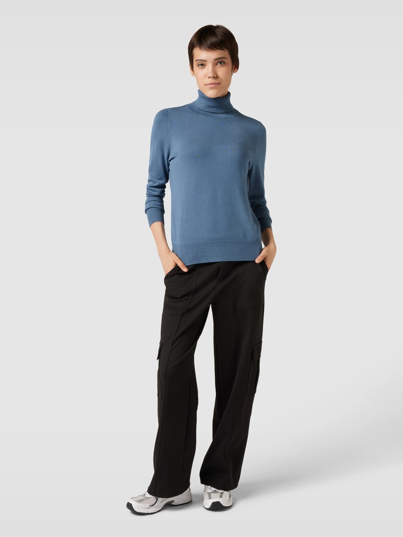 Longsleeve mit Rollkragen in rauchblau