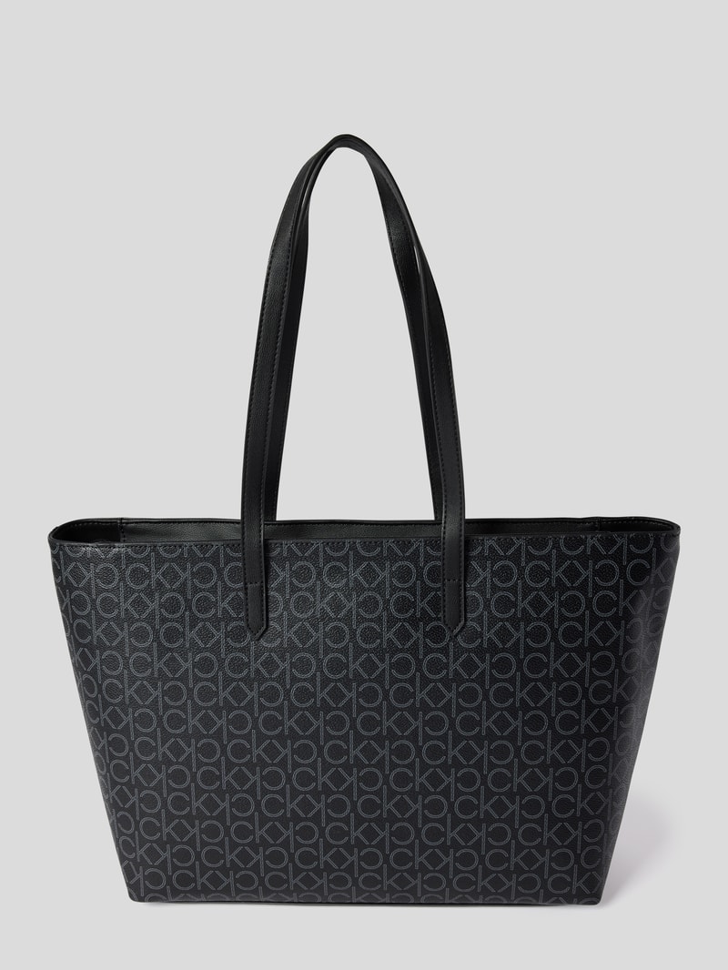 Shopper mit Logo-Muster in schwarz