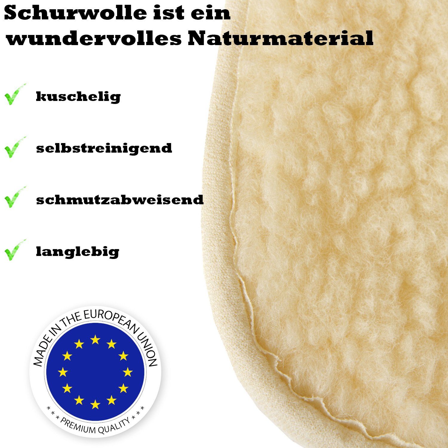 yogabox Yogamatte Schurwollmatte PREMIUM umsäumt (1-St), MADE in EU