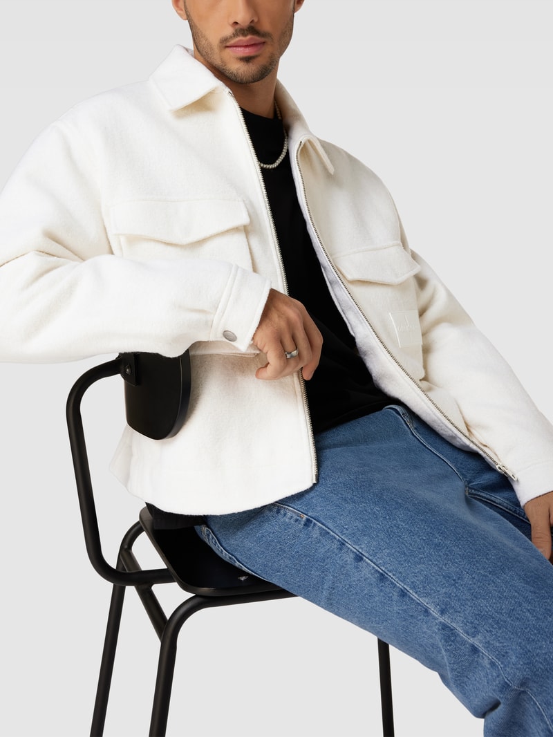 Hemdjacke mit Pattentaschen in ecru