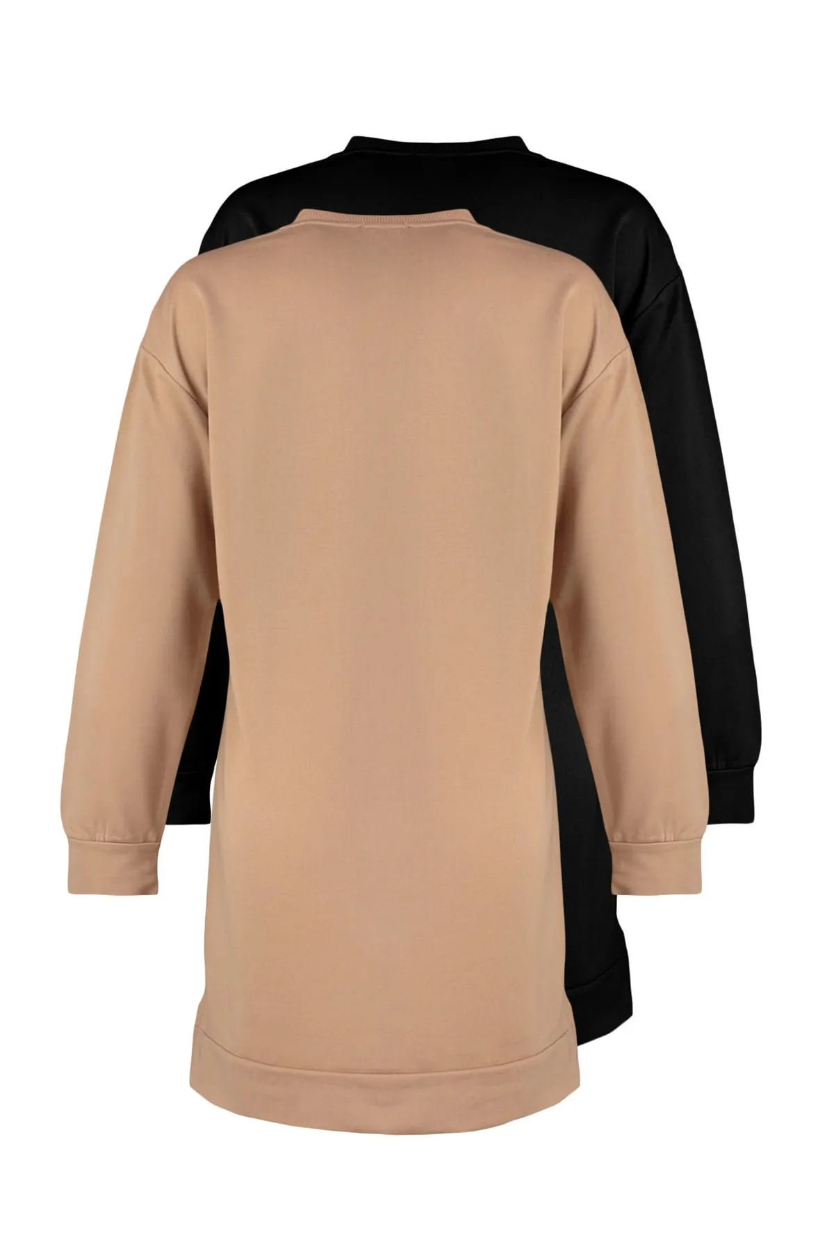 Trendyol Modest  Schwarz-Hellbraunes 2er-Pack Basic-Strick-Sweatshirt mit Rundhalsausschnitt TCTAW22TW0152