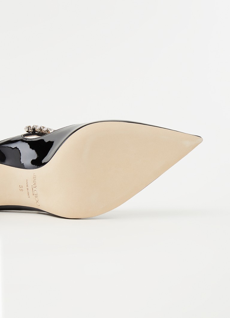 Muły Jimmy Choo Bing ze skóry cielęcej z polerowanym wykończeniem