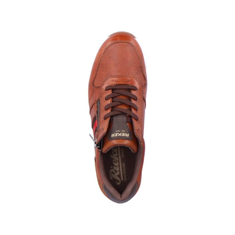 Rieker Herren Schnürschuhe karamellbraun-feuerrot