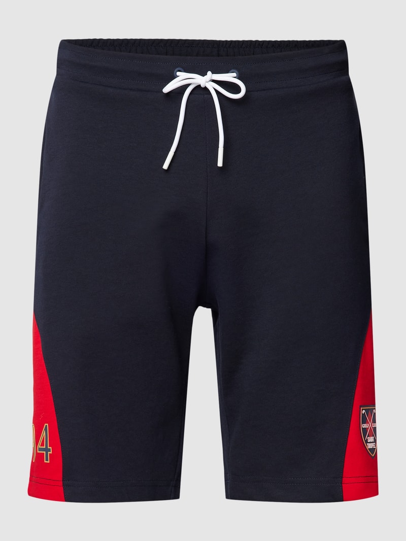 Shorts mit Motiv-Print in marineblau