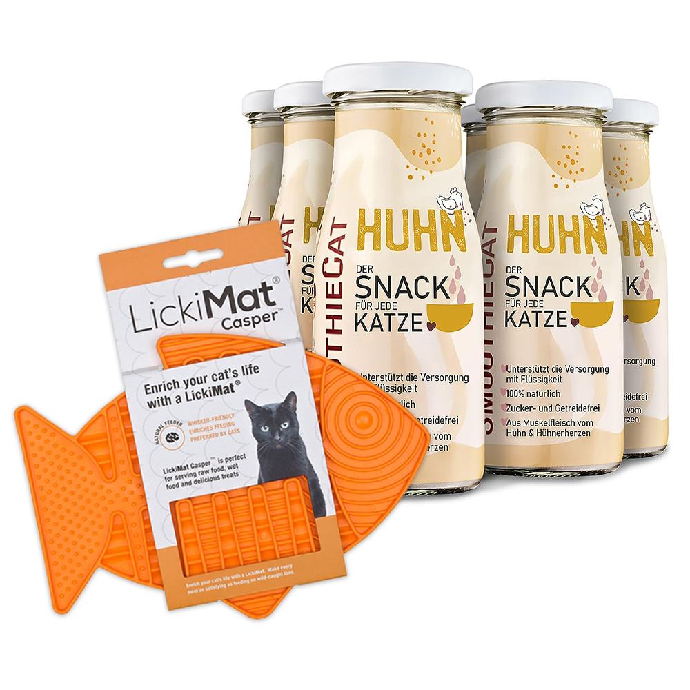 SmoothieCat Katzenmilch & Getränke SmoothieCat 6er Huhn + Lickimat Orange