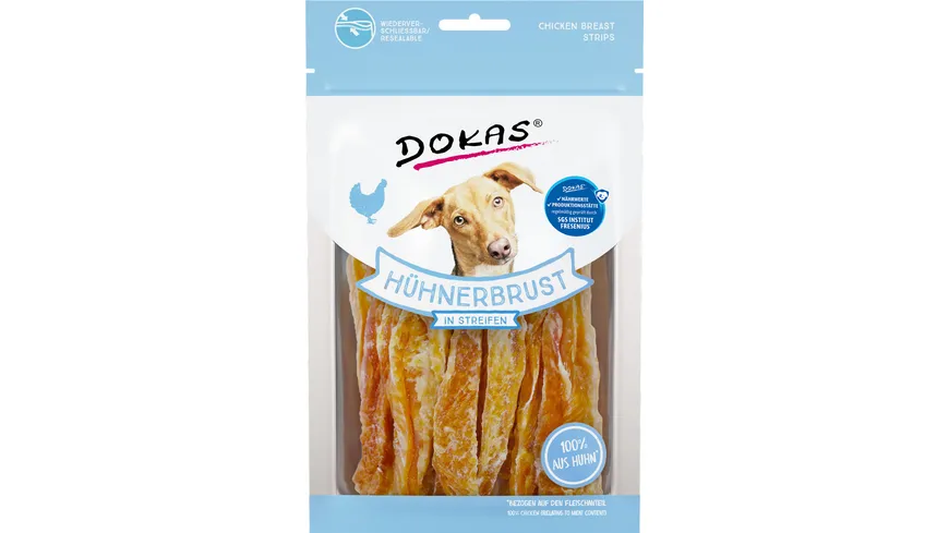Dokas HundeSnack Hühnerbrust in Streifen 70 g