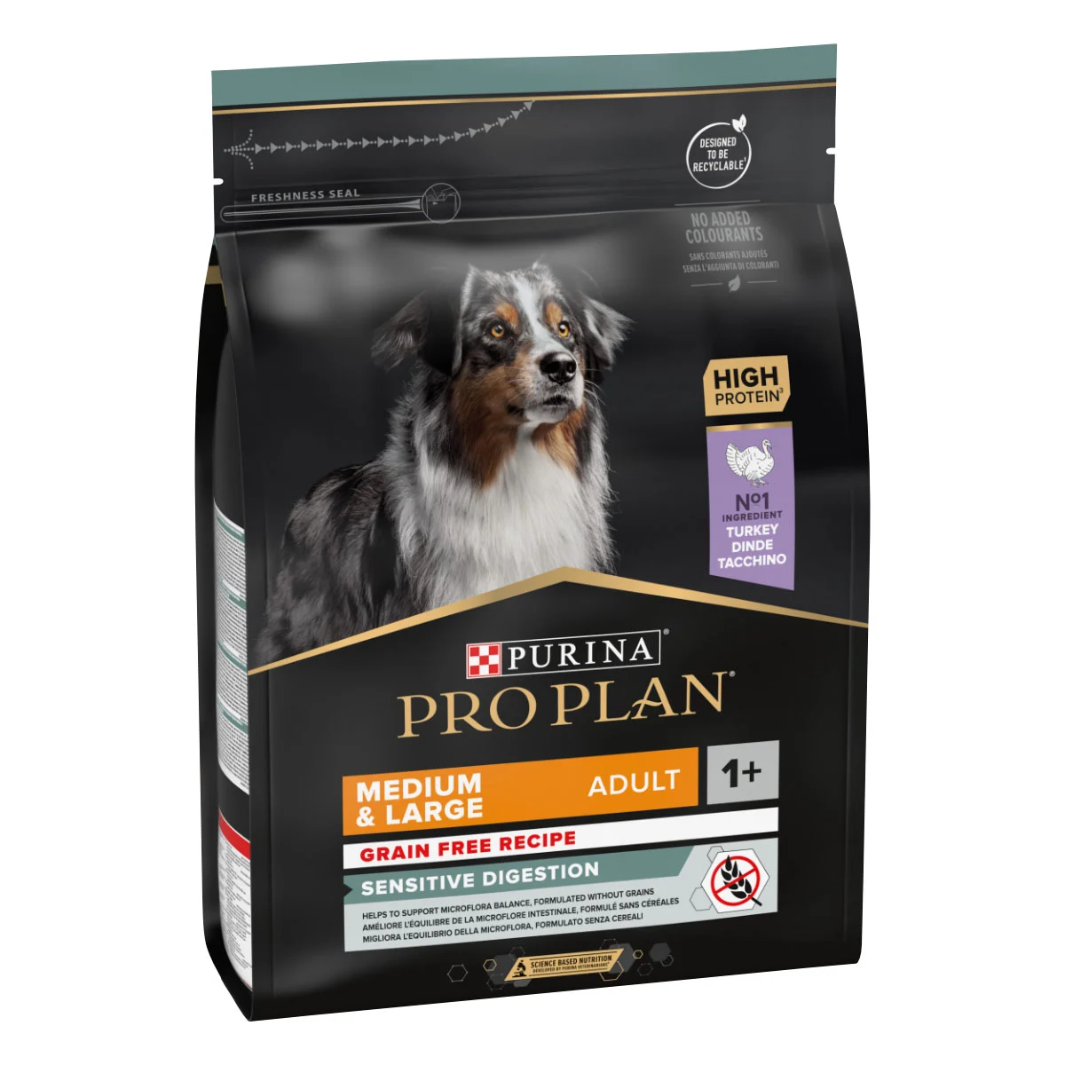 PRO PLAN Getreidefreie Rezeptur Medium & Large Adult Sensitive Digestion Truthahn