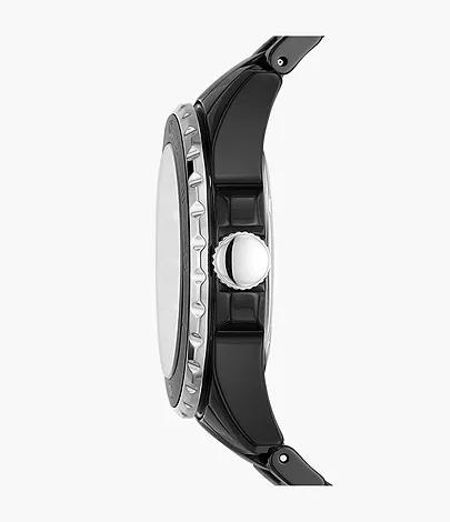 Fossil Uhr FB-01 3-Zeiger-Werk Keramik schwarz
