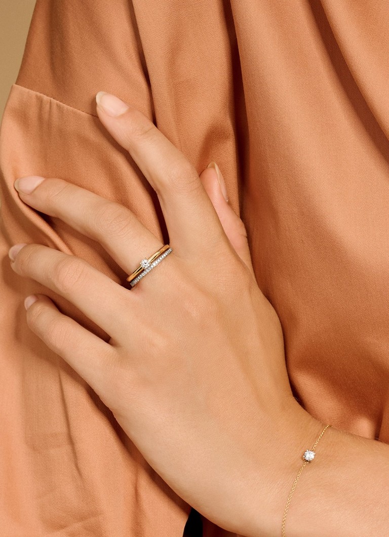 Prsten Blush ze 14karátového žlutého zlata s kubickou zirkonií 1119BZI
