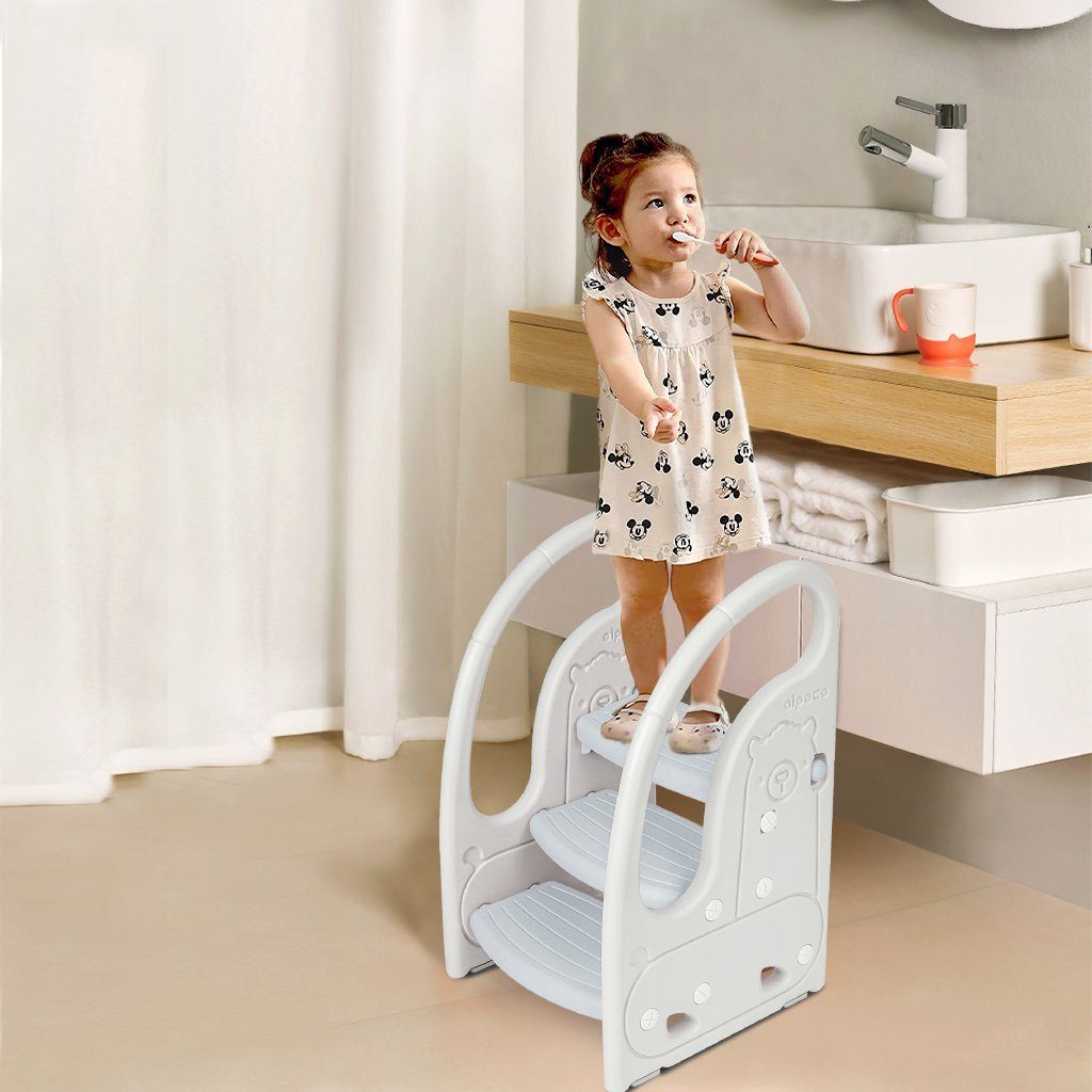 Onasti Baby-Toilettensitz Tritthocker Dreistufiger Kinderhocker für Bad, Schlafzimmer, Küche