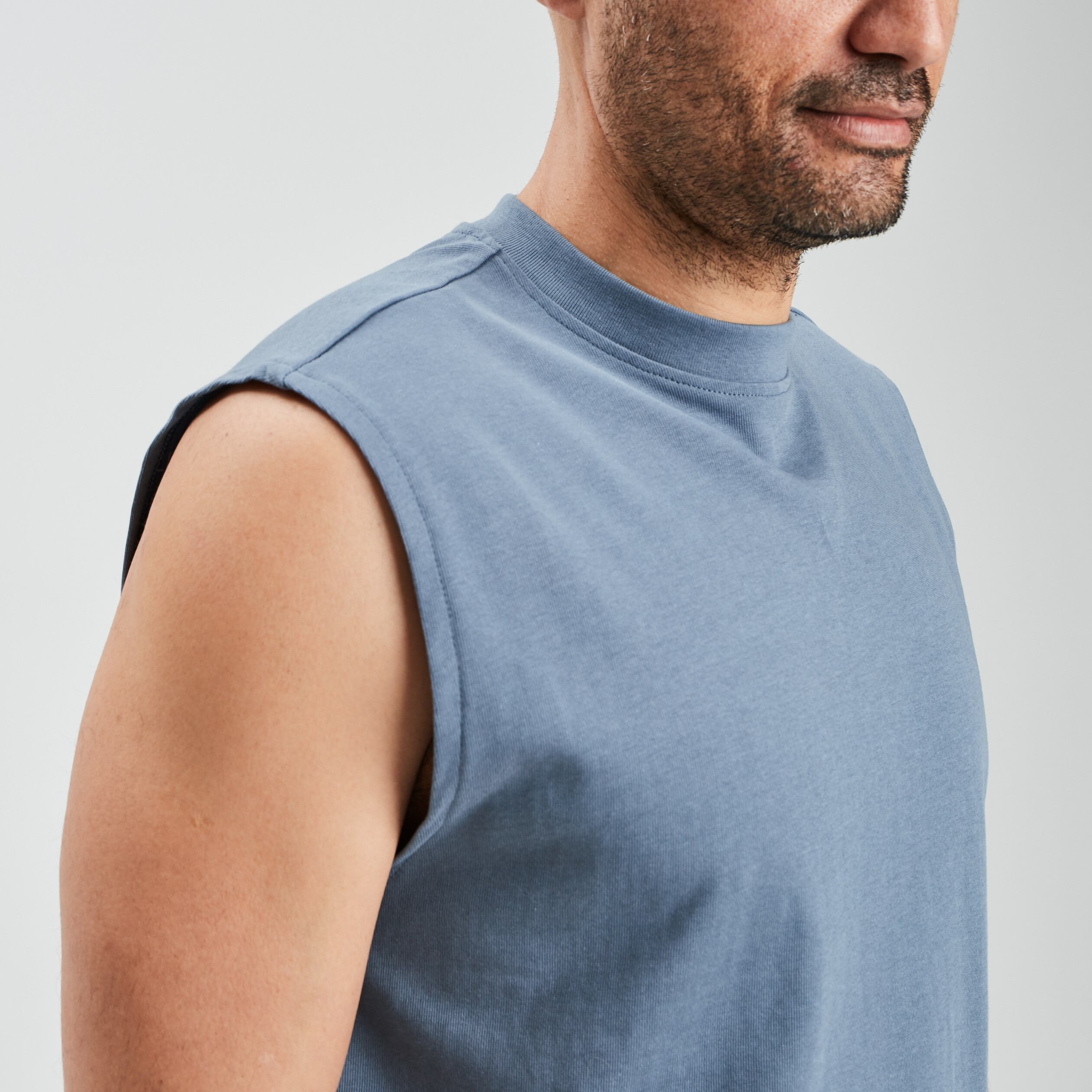 T-shirt sans manches bleu gris homme | La Halle