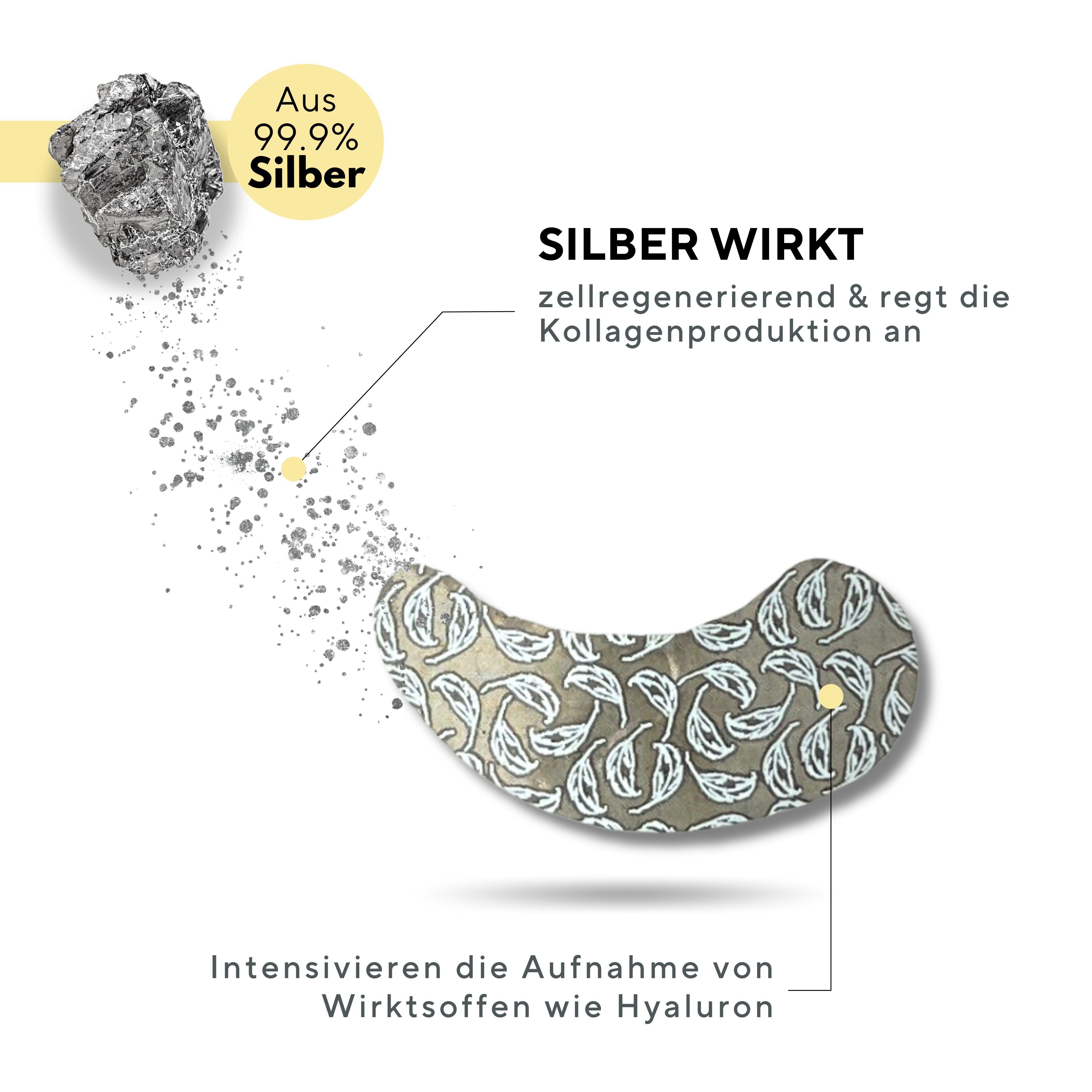SYE Cosmetics Augenpads : Anti-Aging Eye Patches aus 99.9% Silber für 365 Anwendungen, 2-tlg., 1 Paar (2 Stück), Anti-Aging Eye Pads gegen Augenringe, Falten, Tränensäcke & Krähenfüße