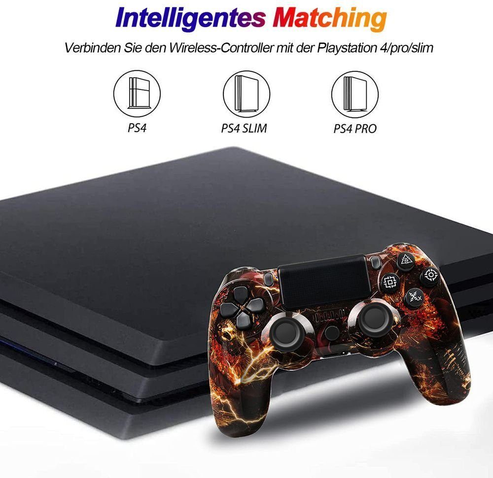 KINSI Gamepad, Game Controller, für PS4, Wireless, Bluetooth PlayStation 4-Controller
