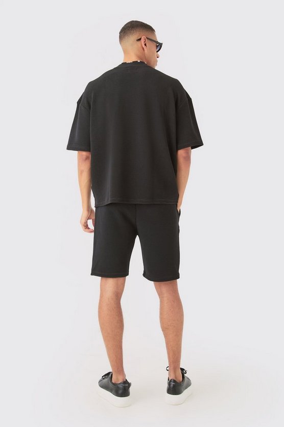 Kastiges strukturiertes Oversize T-Shirt