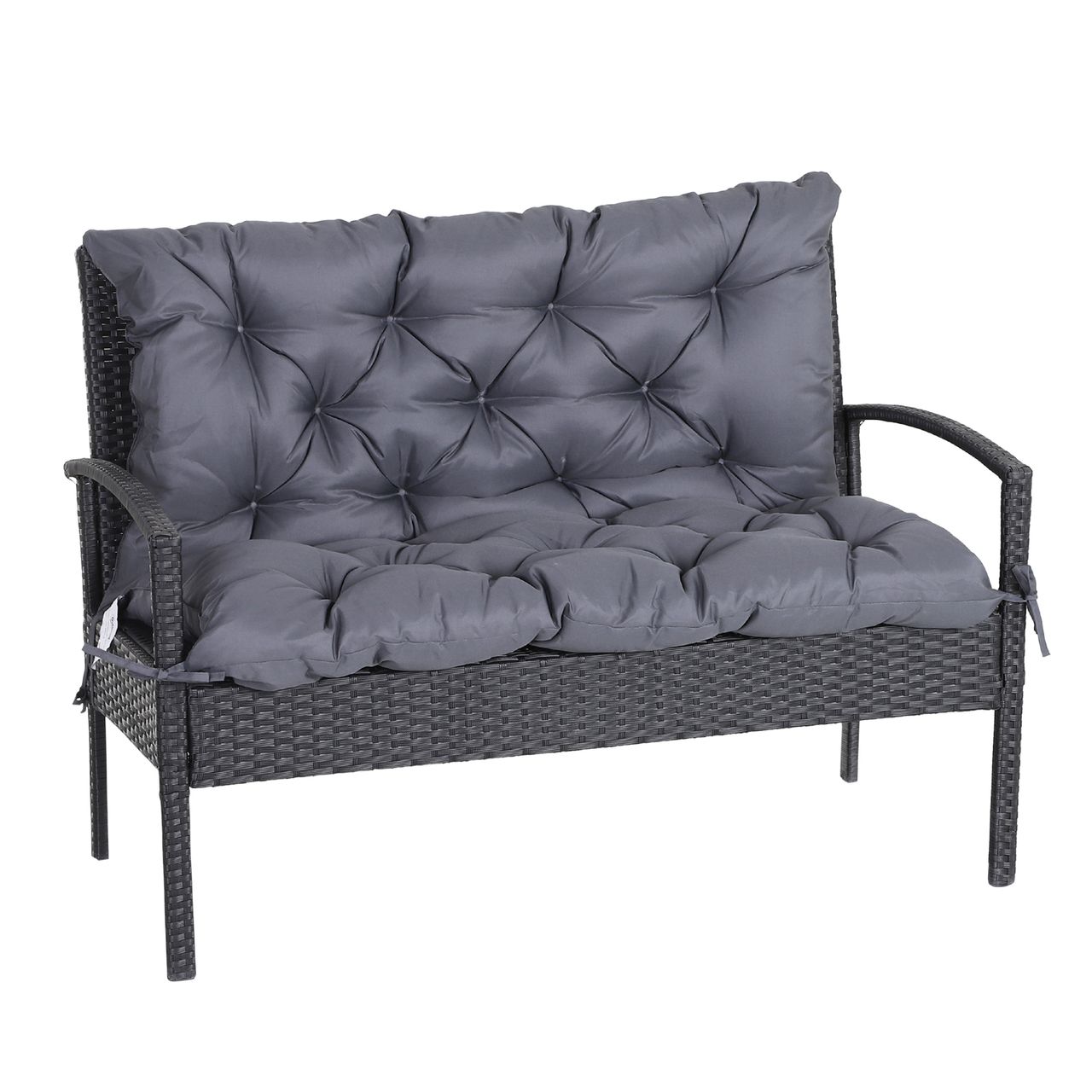 Outsunny Bankauflage Sitzkissen Rückenkissen für Sitzbank 100x98x8 cm