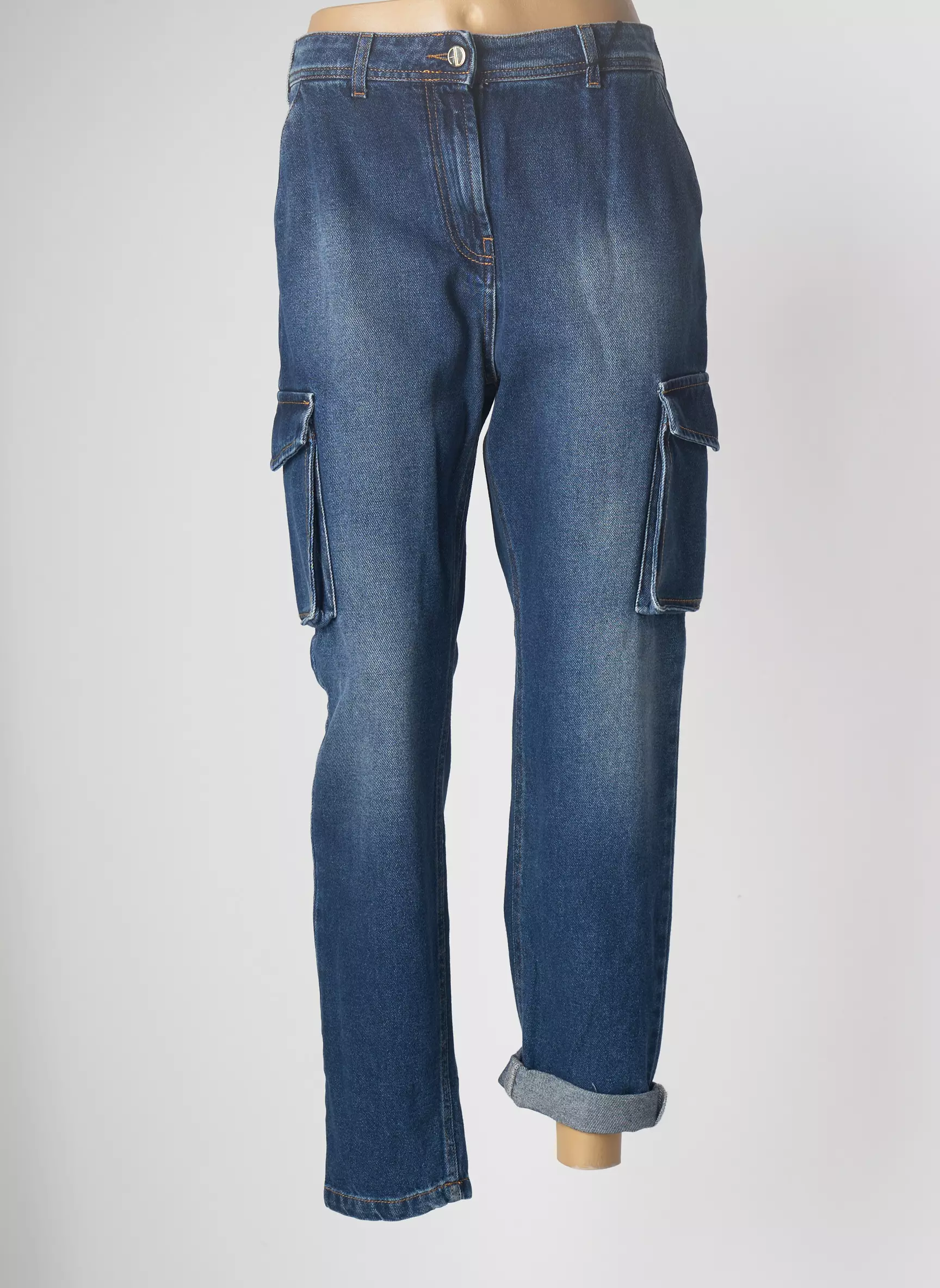 Angela Davis Jean Mom Femme couleur bleu