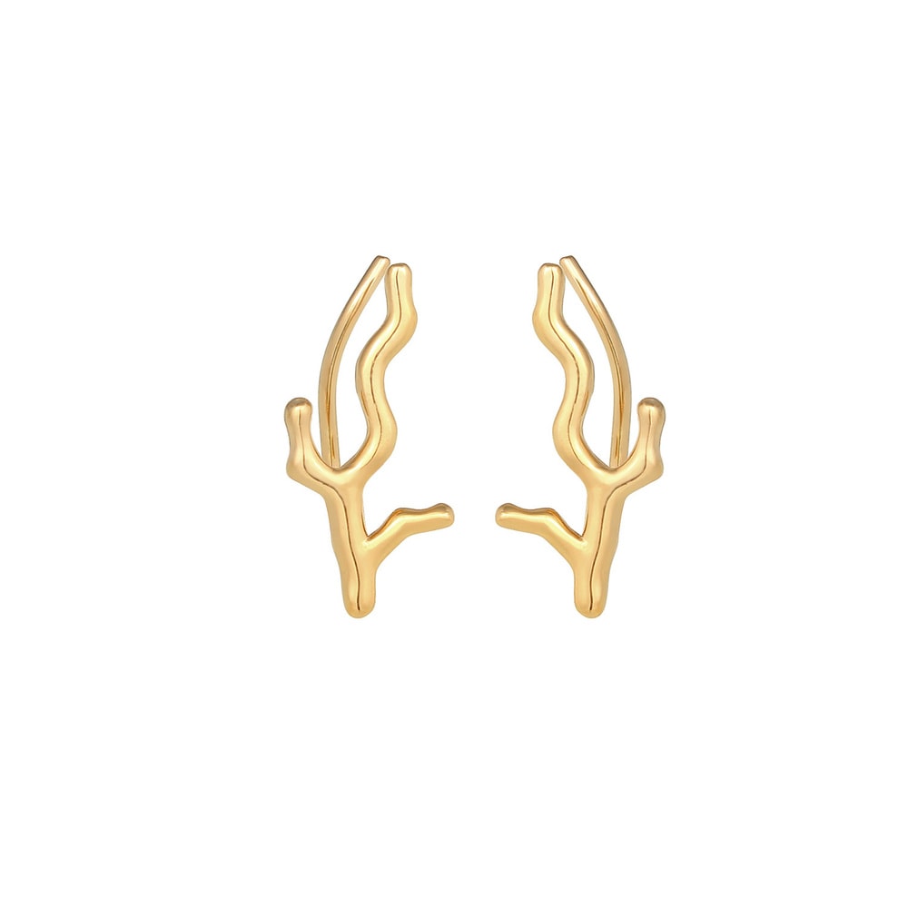 Elli Elli Boucles d'Oreilles Corail Symbole Maritime Clous d'Oreilles Femme - (925/100 Boucles d'oreilles