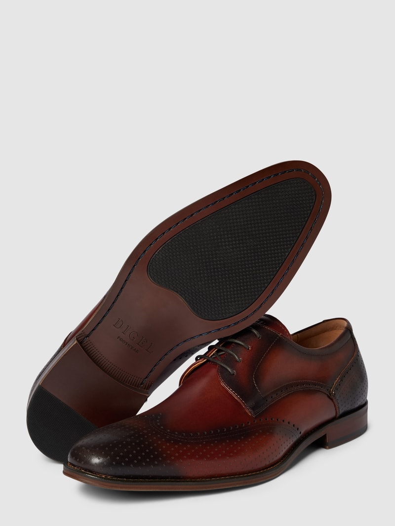 Derby-Schuhe aus Leder Modell 'SELLENG' in cognac