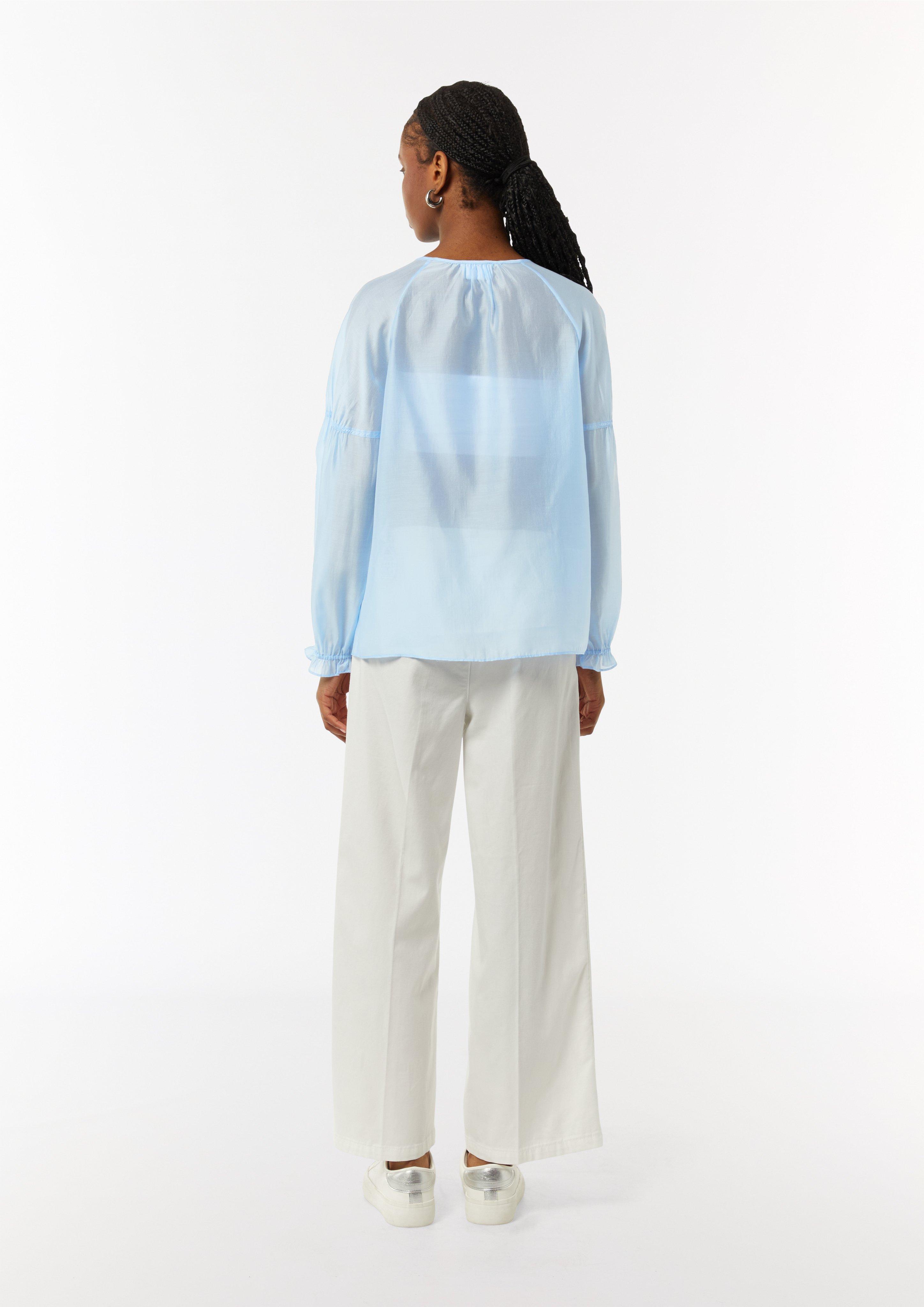 Raglan-Bluse mit elastischen Bündchen - himmelblau