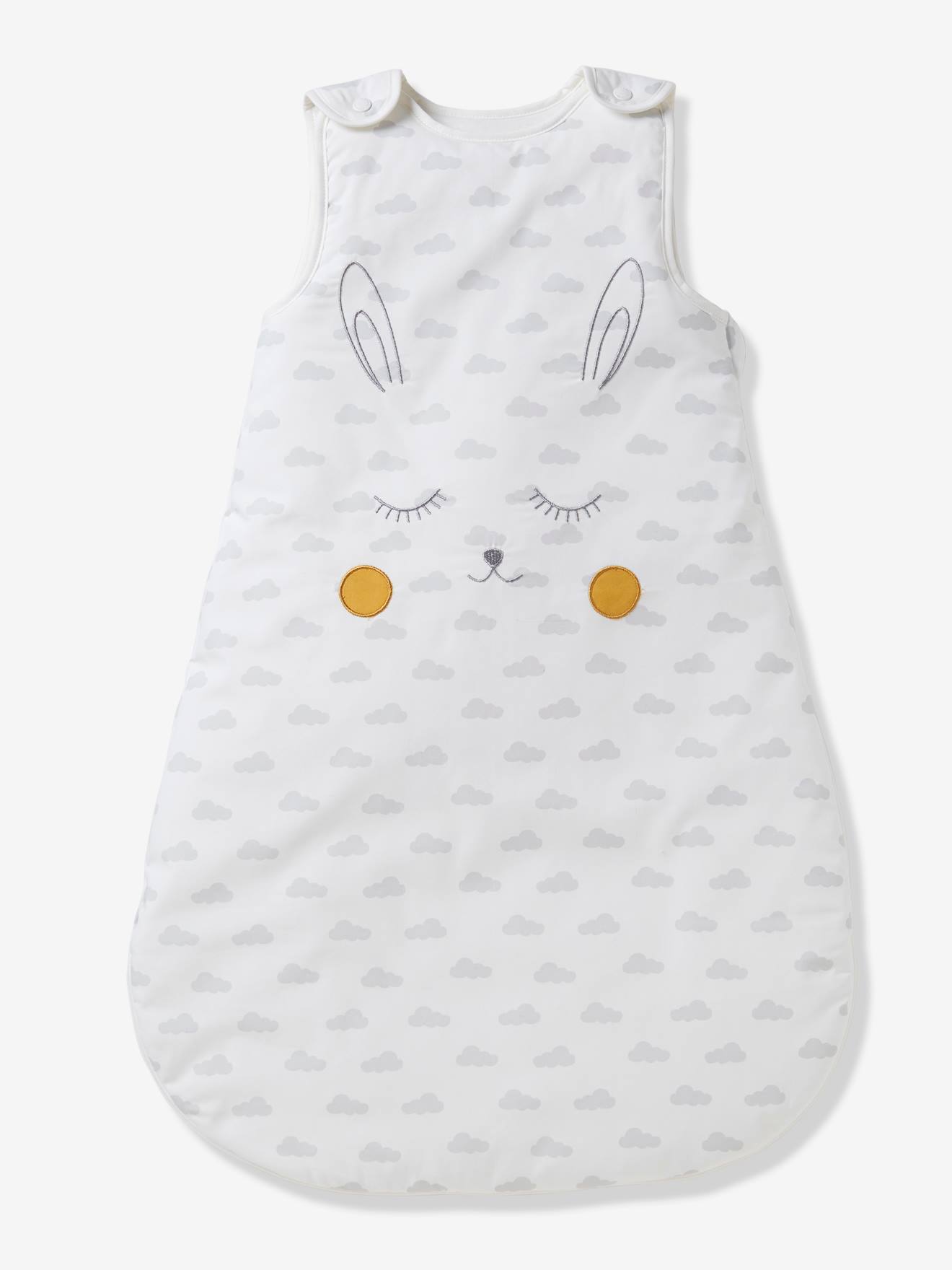 Gigoteuse sans manches LAPIN blanc motifs gris