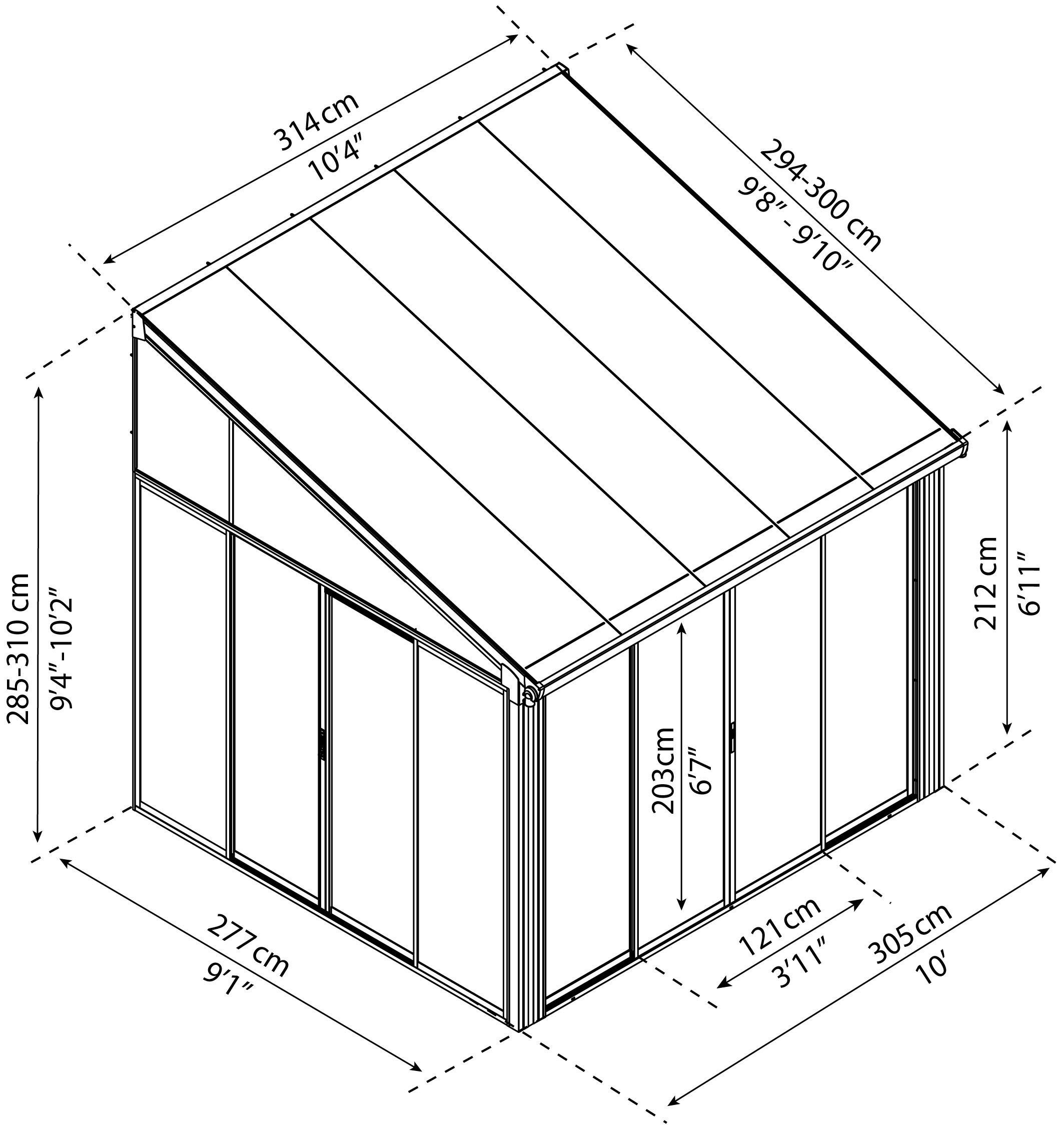 Palram - Canopia Wintergarten SanRemo, BxT: 305x2,77 cm, Bedachung Hohlkammerplatten