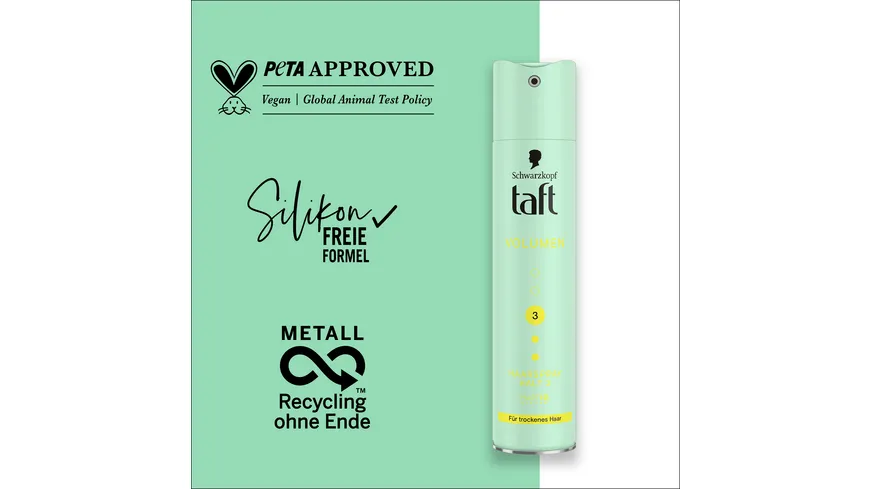 TAFT Haarspray Volumen trockenes Haar 250 ml Haltegrad 3 - mittlerer Halt 250 ml