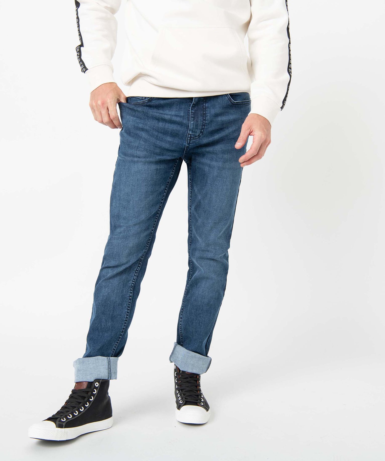 Jean homme coupe Straight légèrement délavé stone | GEMO