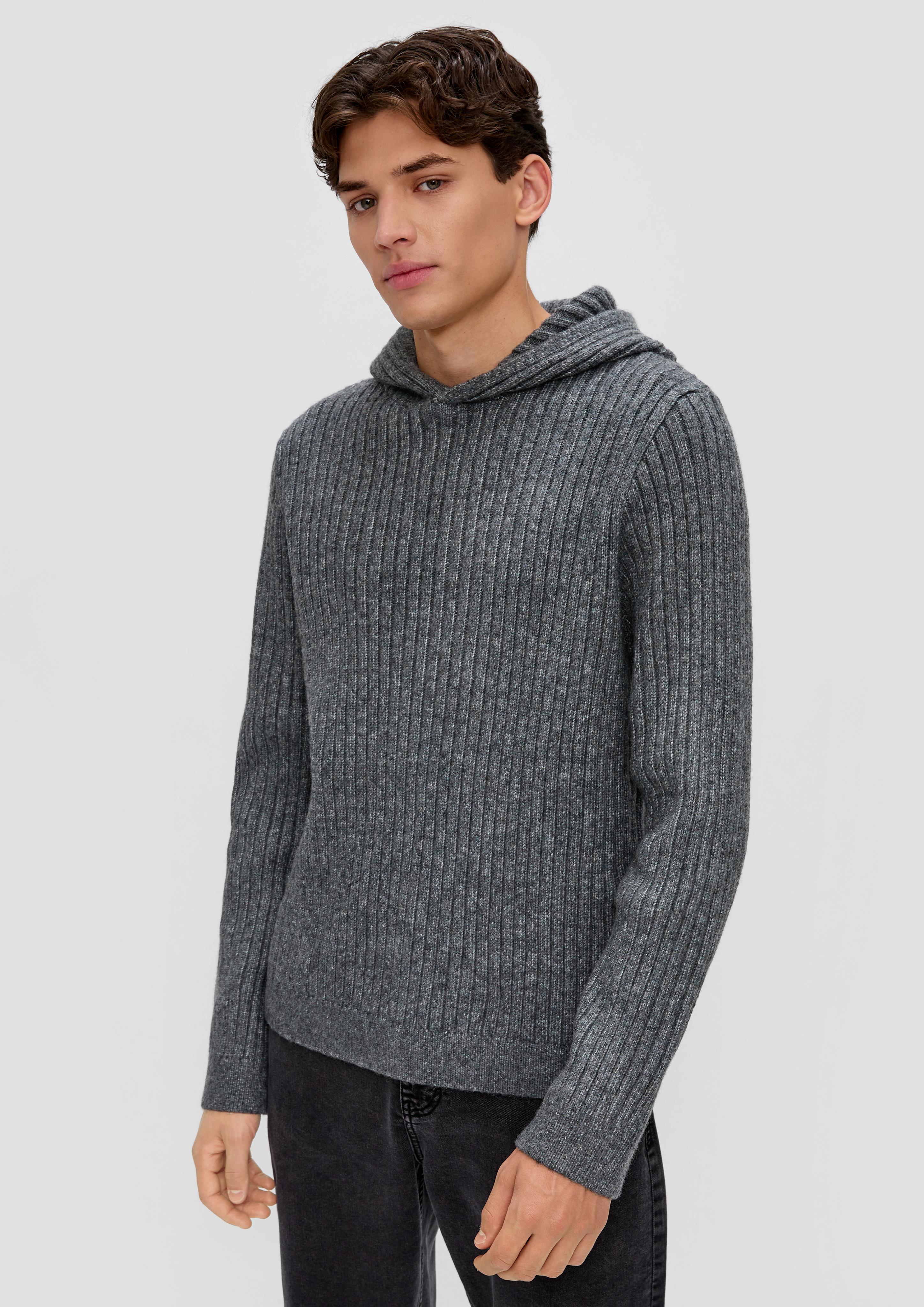 Strick-Hoodie mit Rippstruktur  2134619-9730