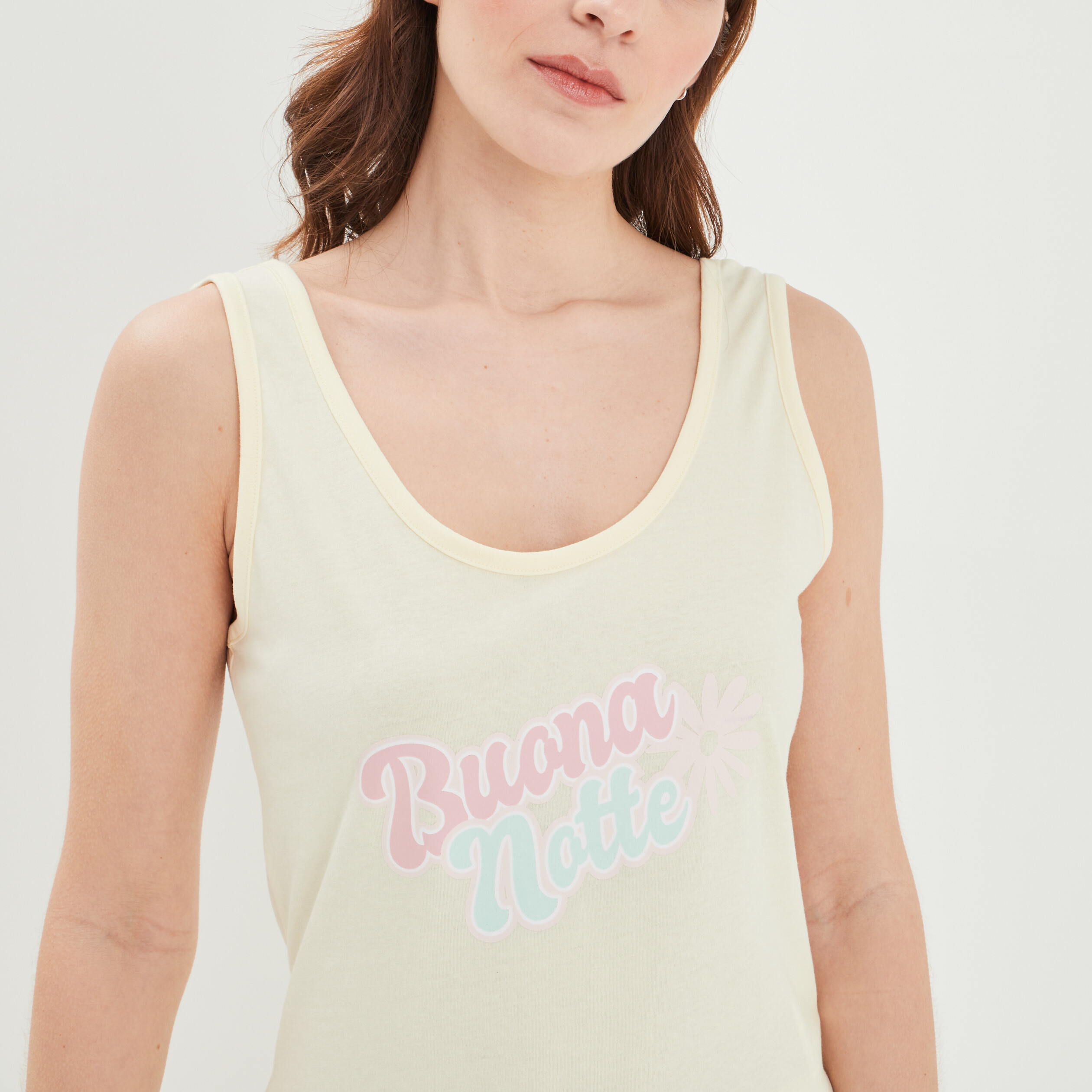 Ensemble pyjama short 2 pièces coton blanc femme | La Halle
