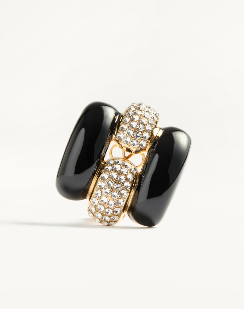 Pas Plus oorbellen van metaal, emaille en Swarovski® kristallen.