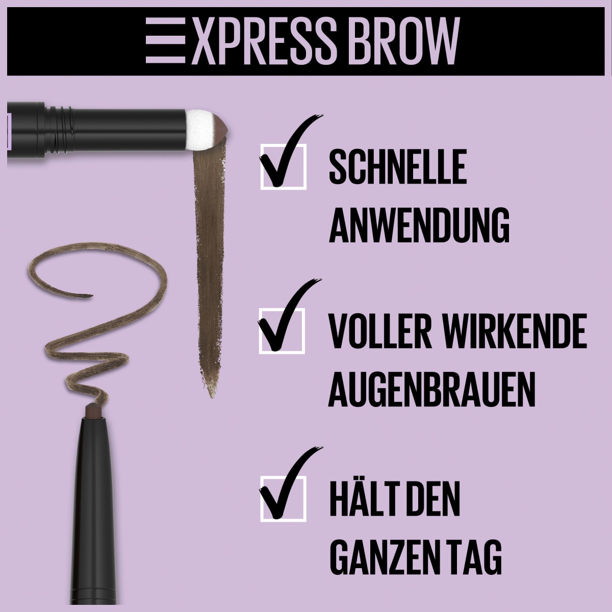 Augenbrauenstift Express Brow Satin Duo 04 Dark Brown, 1 St