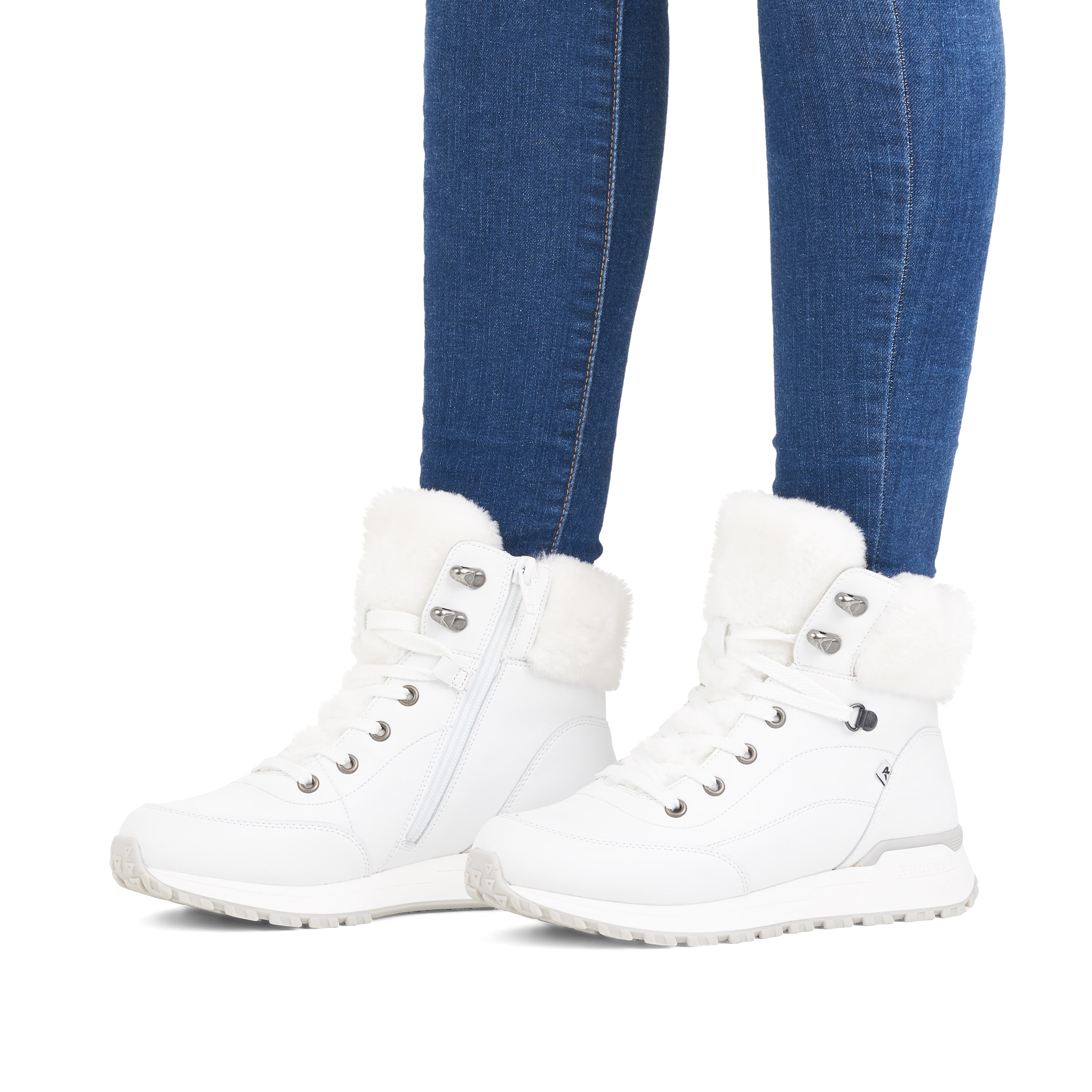 Rieker Damen Schnürstiefel crystal white