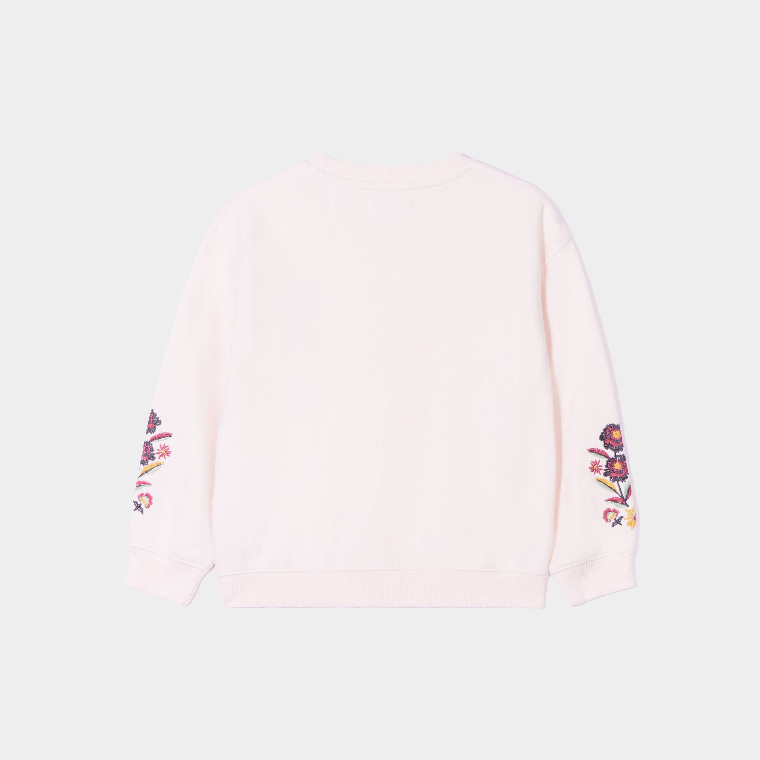 Sweat col rond avec broderie creme fille | La Halle
