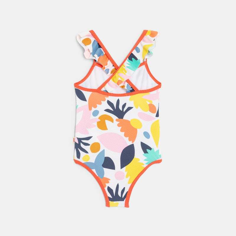 Maillot de bain 1 pièce bébé fille à motifs abstraits blanc Catimini