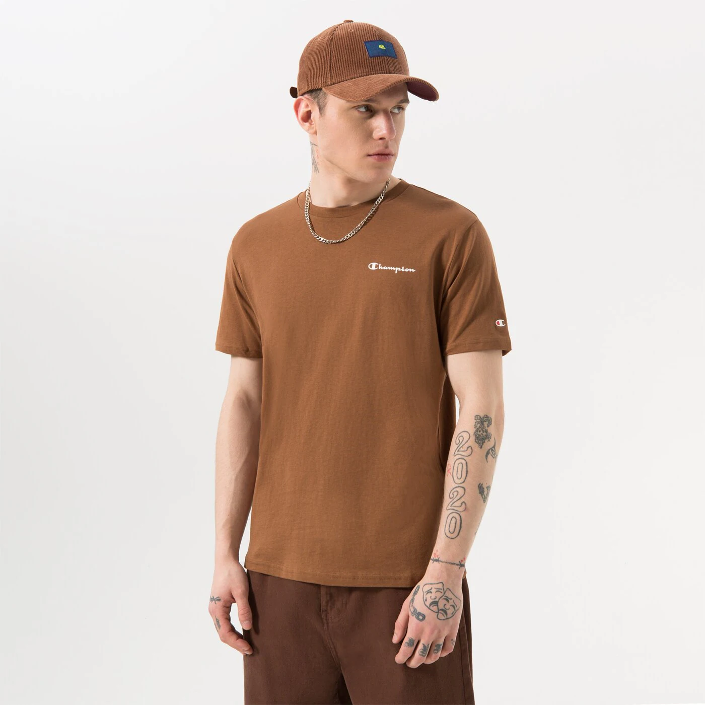 CHAMPION T-SHIRT CREWNECK T-SHIRT Braun