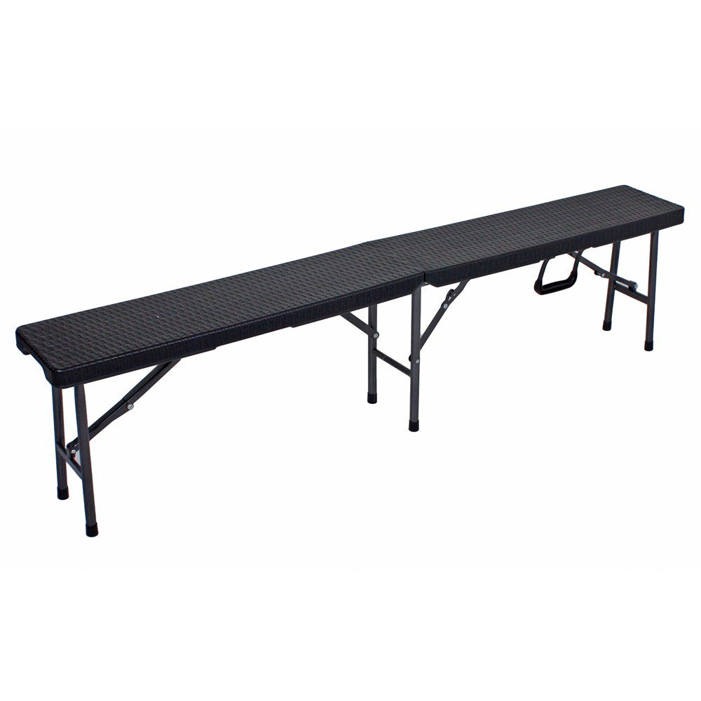 Lomadox Bierzeltgarnitur GARDA-120, klappbar in Rattan Optik in schwarz