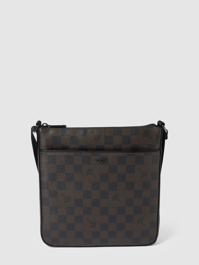 Crossbody Bag mit Allover-Muster in dunkelbraun