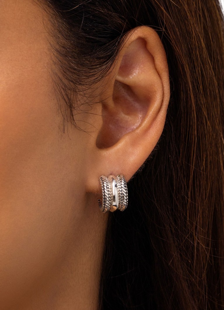 Buddha to Buddha Ben Triple single silver stud earring